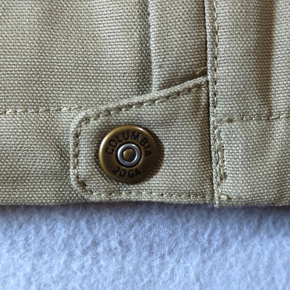 Columbia PHG Hunting Vest Mens Small Tan Canvas Fleece Lined Roughtail Gear - Picture 6 of 11
